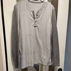 GAP waffle knit Henley, two-tone grey, men’s medium